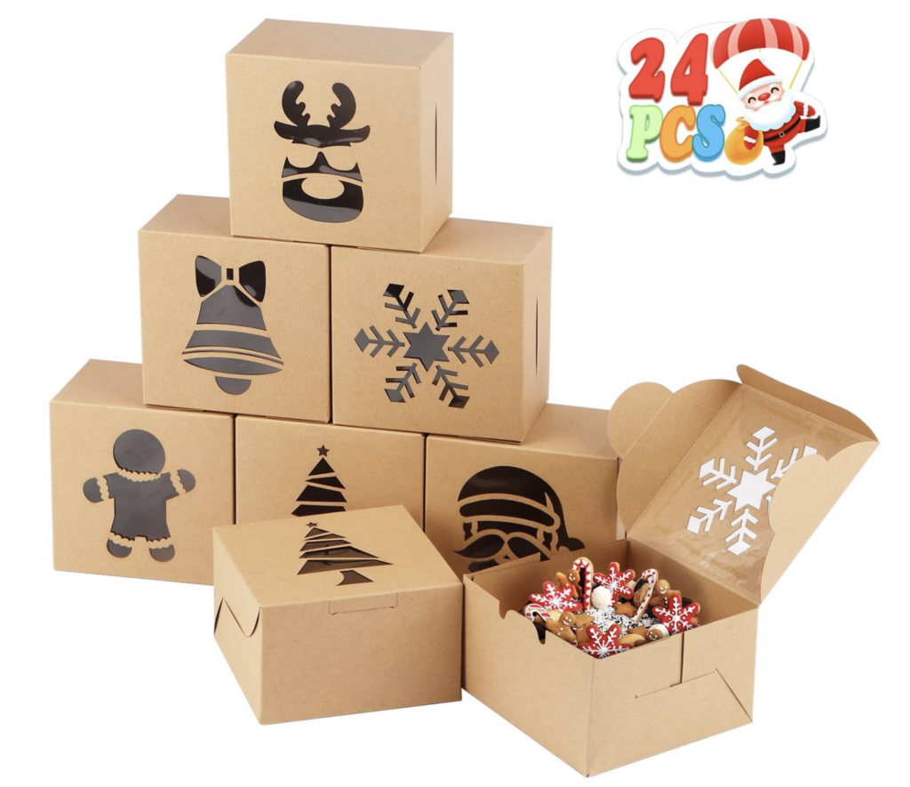Kraft Cardboard Bakery Cookie Boxes Set